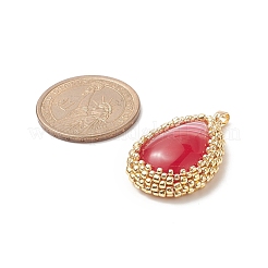 Подвески из натурального полосатого агата/полосатого окрашенного агата с обернутыми японскими семенами&nbsp;PALLOY-MZ00100