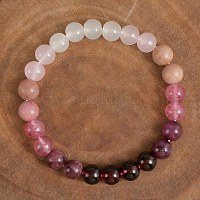 Браслеты из натурального родонита и бусин&nbsp;WG6A8BD-09