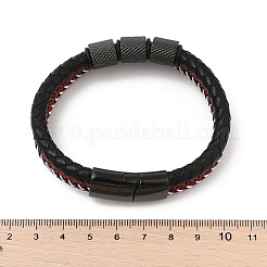 Плетеный кожаный многожильных браслеты&nbsp;BJEW-Z081-15EB