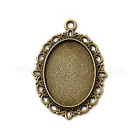 Овальные антикварные сеттинги бронзовый цвет сплава цинка кулон для кабошон & горный хрусталь&nbsp;X-PALLOY-A15257-AB-LF