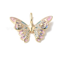 Подвески из латуни с микропаве из прозрачных кубических цирконий и эмали&nbsp;KK-Q031-07G