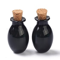 Овальные стеклянные пробковые бутылки орнамент&nbsp;AJEW-O032-03D