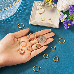 14 шт. 7 стиля фурнитуры для сережек-колец Huggie Hoop из нержавеющей стали 201/316&nbsp;STAS-TA0005-50