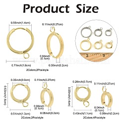 16 шт. фурнитура для сережек-колец Huggie Hoop из нержавеющей стали 201&nbsp;STAS-FS0002-26D