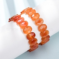 Браслеты из окрашенных и подвергнутых термической обработке натуральных граненых бусин из сердолика для женщин.&nbsp;BJEW-K251-07P