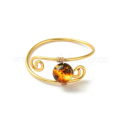 Кольца на палец из натурального янтаря&nbsp;RJEW-JR01044