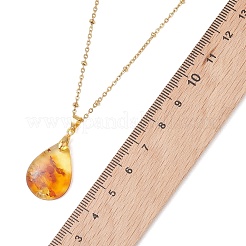 Подвеска в форме капли из натурального янтаря&nbsp;NJEW-JN05983-01