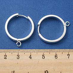 201 фурнитура для сережек-колец Huggie Hoop из нержавеющей стали&nbsp;STAS-A167-01W-S