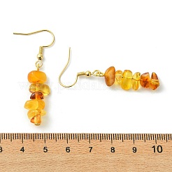 Серьги-подвески из натурального янтаря&nbsp;EJEW-JE07018