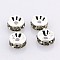 Rondelle Silver Brass Grade A Rhinestone Spacer Beads, Straight Flange, Black Diamond, 6x3mm, Hole: 1mm