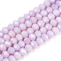 Антикоррозийные гальванические стеклянные бусины рондель&nbsp;EGLA-T021-4mm-17-02