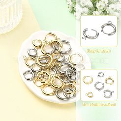 16 шт. фурнитура для сережек-колец Huggie Hoop из нержавеющей стали 201&nbsp;STAS-FS0002-27A