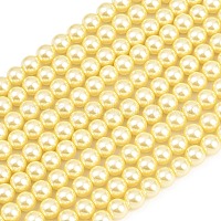 Круглые бусины из экологически чистого окрашенного стекла с жемчугом&nbsp;HY-A008-8mm-RB012