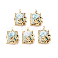 Латунь эмаль подвески&nbsp;KK-SZC0009-12G-03