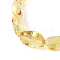 Браслеты из натурального янтаря с эластичными бусинами для мужчин и женщин&nbsp;BJEW-T018-23