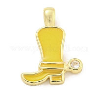 Подвеска из латуни с покрытием из кубического циркония и эмалью.&nbsp;KK-Q814-22G-03