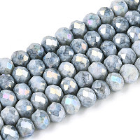 Антикоррозийные гальванические стеклянные бусины рондель&nbsp;EGLA-T021-4mm-17-10