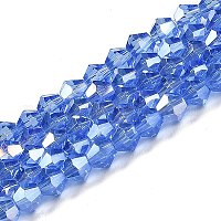 Прозрачные стеклянные бусины гальваническим пряди&nbsp;GLAA-F029-3mm-A07