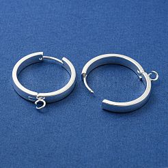 201 фурнитура для сережек-колец Huggie Hoop из нержавеющей стали&nbsp;STAS-A167-01W-S