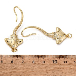 Реечное покрытие латунь микро паве прозрачный кубический цирконий большие подвески EJEW-D063-15G-1