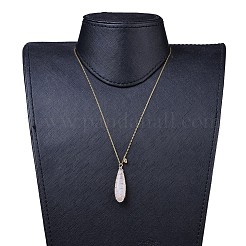 Ожерелья и серьги с подвесками из натурального кварца&nbsp;SJEW-JS01026
