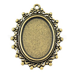 Zink Legierung Anhänger Fassungen für Cabochon & Strass PALLOY-A15289-AB-FF