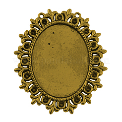 Vintage tibetischen Stil Legierung Herzanhänger Cabochon Lünette Fassungen TIBEP-554-AG-FF
