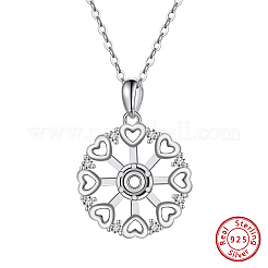 925 Anhänger aus Sterlingsilber mit Mikropflaster und klarem Zirkonia in Cabochonfassung STER-L064-16P