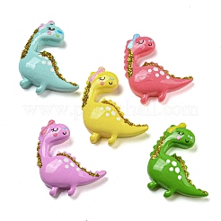 Undurchsichtige Decoden-Cabochons aus Harz mit Glitzerpulver RESI-P037-04