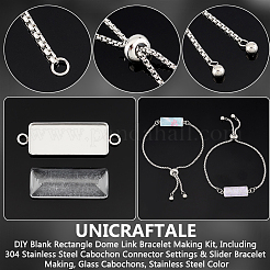 DIY Blanko-Set für rechteckige Kuppelgliederarmbänder DIY-UN0005-31