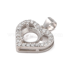 925 Anhängerfassung aus Sterlingsilber mit Mikropavé und Zirkonia STER-H113-04P-02
