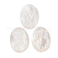 Natürliche weiße Muschel cabochons SSHEL-C012-02