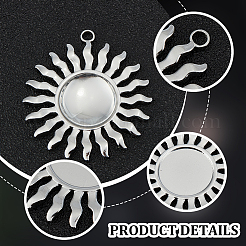 12 Stück Cabochon-Fassungen für Anhänger aus 304 Edelstahl DIY-UN0005-09