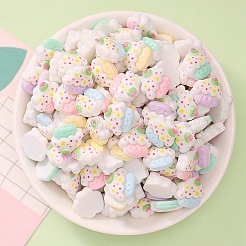 Undurchsichtige Decoden-Cabochons aus Kunstharzimitat für Lebensmittel RESI-K027-28