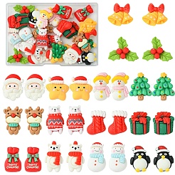 28 Stück 14 Stile DIY Weihnachtsthema undurchsichtige Weihnachtsharz-Cabochons FIND-YW0005-74