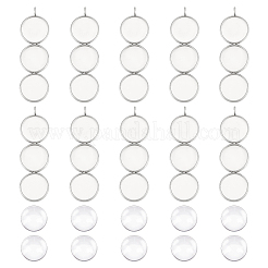 20 Stück Cabochon-Fassungen für Anhänger aus 304 Edelstahl STAS-UN0050-51
