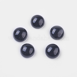 Natürlich gefärbte und erhitzte schwarze Achat-Cabochons X-G-BA8x4
