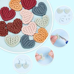 12pcs 6 Farben handgemachte Fimo Cabochons CLAY-CA0001-17