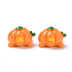 Herbstlich undurchsichtige Kürbis-Cabochons aus Harz RESI-D063-12