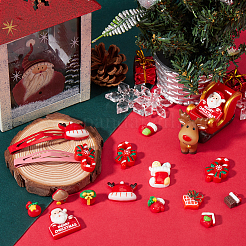 90 Stück 15 Stile Weihnachts-Cabochons aus opakem Harz. RESI-SC0005-61