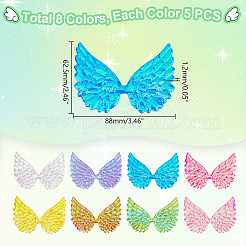 40 Stück glitzernde Stoff-Cabochons in 8 Farben FIND-GO0001-86