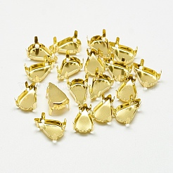 201 Edelstahl-Aufnähfassungen mit Krappenfassung STAS-T032-07G-8x13mm