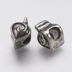 304 Edelstahl-Emaille-Fassungen für europäische Perlen STAS-J022-090AS