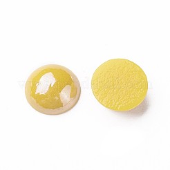 Perlierte plattierte undurchsichtige Glascabochons X-PORC-S801-10mm-M
