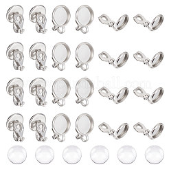 Rohling-Set zum Herstellen von Kuppel-Ohrclips DIY-UN0005-21