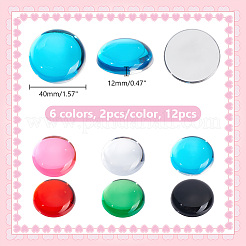 12 Stück 6 Farben Acryl-Katzenaugen-Imitat-Cabochons MACR-NB0001-32