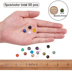 90 Stück Cabochons aus natürlichen und synthetischen Edelsteinen im 18-Stil G-FW0001-09