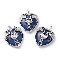 Natürliche Lapislazuli-Herz-Anhänger-Strass-Fassungen G-K339-01P-02