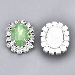 Harz-Strass-Cabochons mit Kristall-Strass- und Messingfunden RB-S066-22S