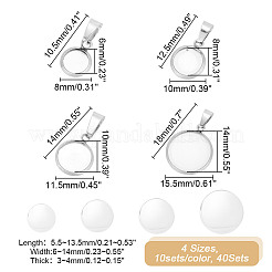 40 Stück 4 Stile 304 Edelstahl Anhänger Cabochon Einstellungen FIND-AR0004-27